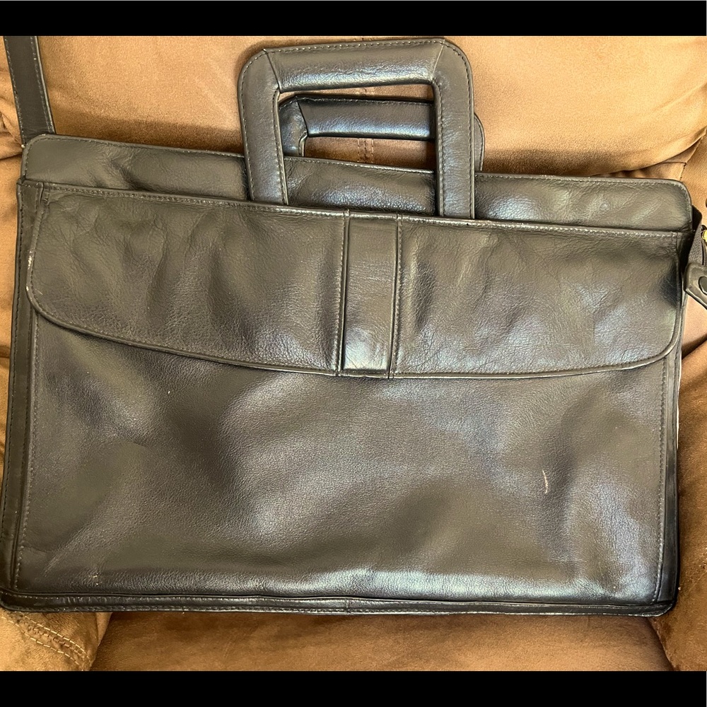 Business soft leather briefcase